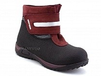 11-532-1 Скороход (Skorohod), ботинки демисезонные утепленные, байка, гидрофобная кожа, серый,черный, бордовый 