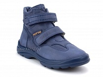 211-22 Тотто (Totto), ботинки демисезонные утепленные, байка, кожа, синий. в Барнауле