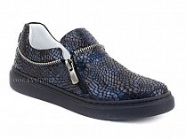 295-114(31-36) Миниколор (Minicolor), туфли детские ортопедические профилактические, кожа, синий крокодил в Барнауле