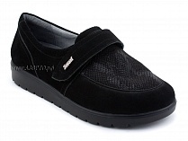 231115 Сурсил-Орто (Sursil-Ortho), туфли для взрослых, черные, кожа, стрейч ткань, полнота 6 в Барнауле