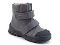 3381-721 Тотто (Totto), ботинки детские утепленные ортопедические профилактические, байка, кожа, серый в Барнауле