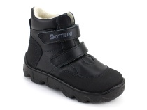 BL-271(05) Боттилини (Bottilini), ботинки  детские демисезонные  ортопедические профилактические, кожа, байка, черный в Барнауле
