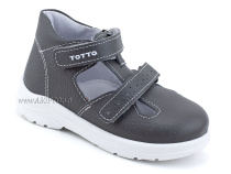 0228-821 Тотто (Totto), туфли детские ортопедические профилактические, кожа, серый в Барнауле
