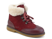 А44-071-3 Сурсил (Sursil-Ortho), ботинки детские ортопедические профилактичские, зимние, натуральный мех, замша, кожа, бордовый в Барнауле