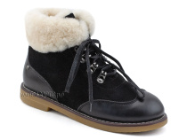 А44-071-2 Сурсил (Sursil-Ortho), ботинки детские ортопедические профилактичские, зимние, натуральный мех, замша, кожа, черный в Барнауле