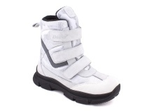 2750-1МК (31-36) Миниколор (Minicolor), ботинки зимние детские ортопедические профилактические, мембрана, нубук, натуральный мех, белый, серебристый в Барнауле