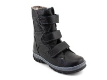 207ч (26-30) Аквелла (Akwella), ботинки зимние ортопедические с высоким берцем, натуральная шерсть, кожа, черный в Барнауле