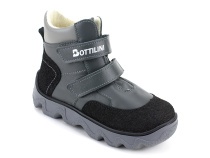 BL-271(3) Боттилини (Bottilini), ботинки  детские демисезонные ортопедические профилактические, кожа, байка, серый в Барнауле