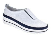 K231-R-LX-16-A (41-43) Кумфо (Kumfo) туфли для взрослых, перфорированная кожа, белый, синий в Барнауле